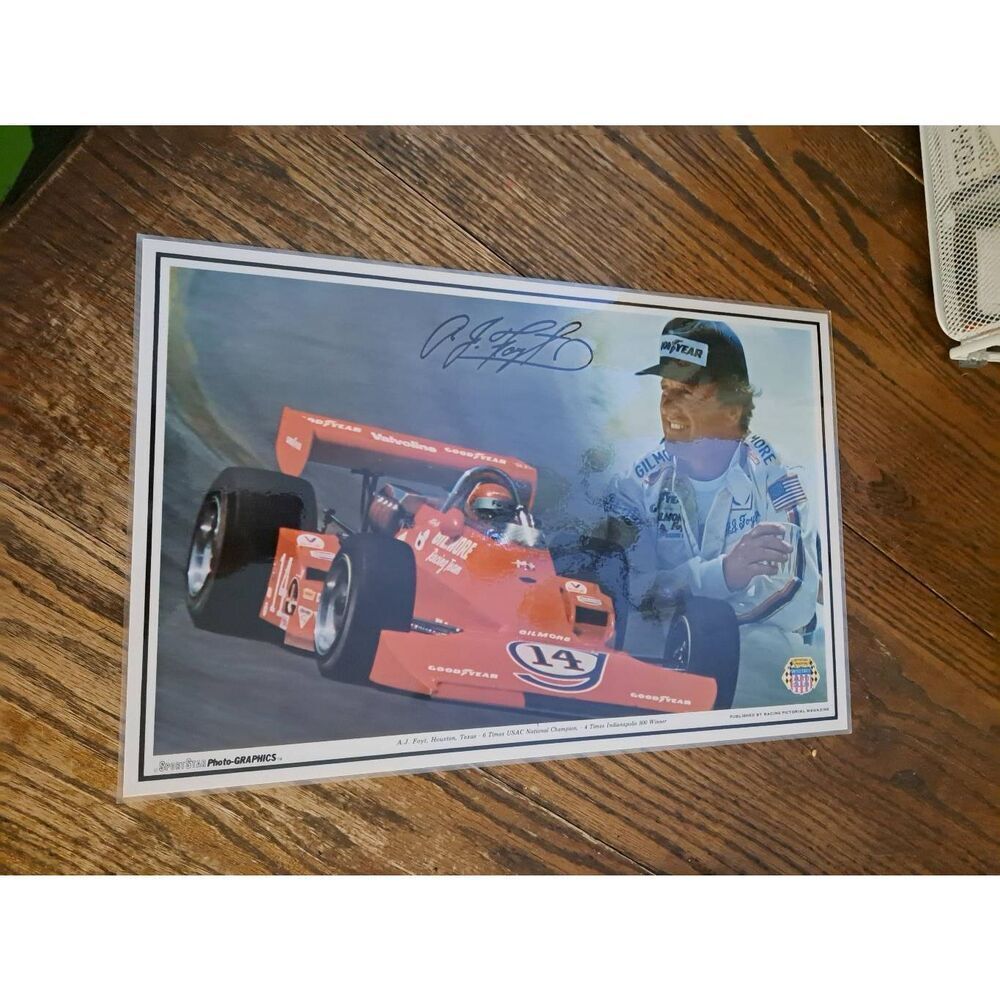 Vintage Laminated A.J. Foyt USAC Champ 11x17 Racing Placemat Sportstar Pictorial